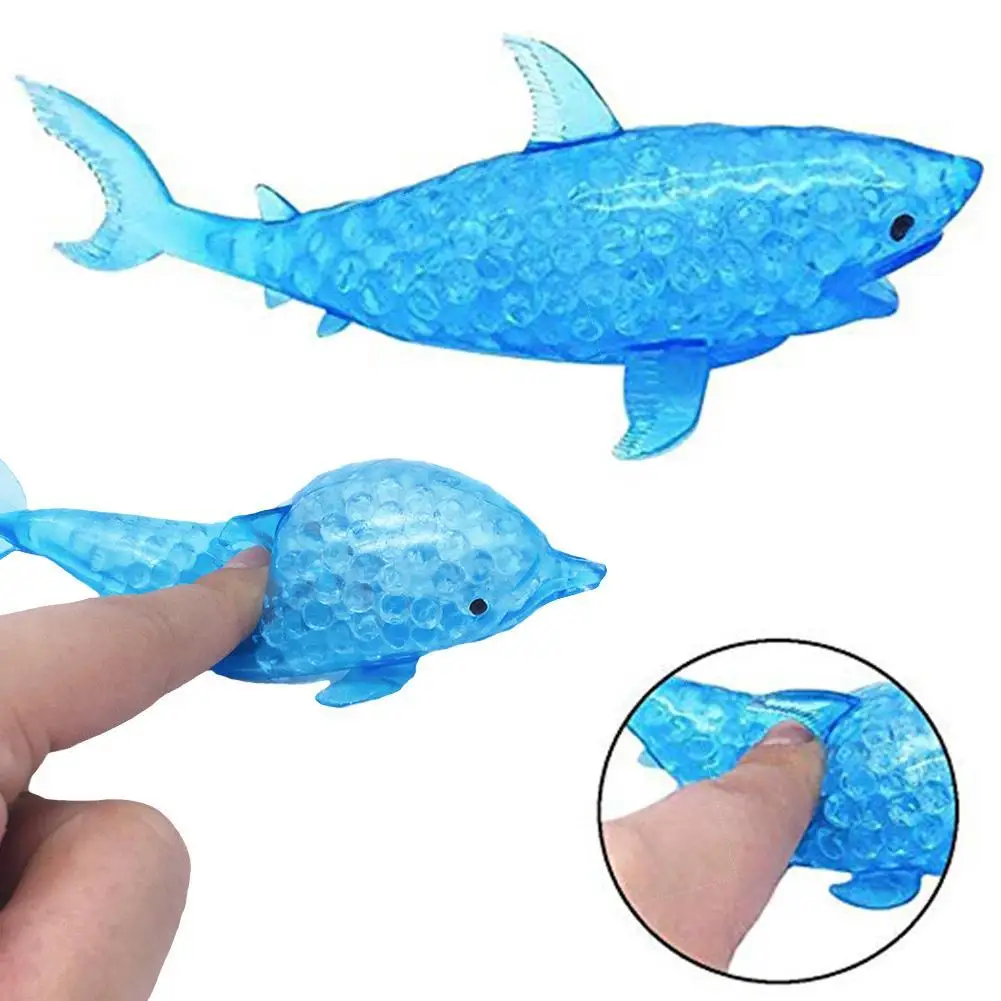 

14cm Shark Marine Animal Bead Filled Squeeze Doll Relief Vent Adult Kids Toy