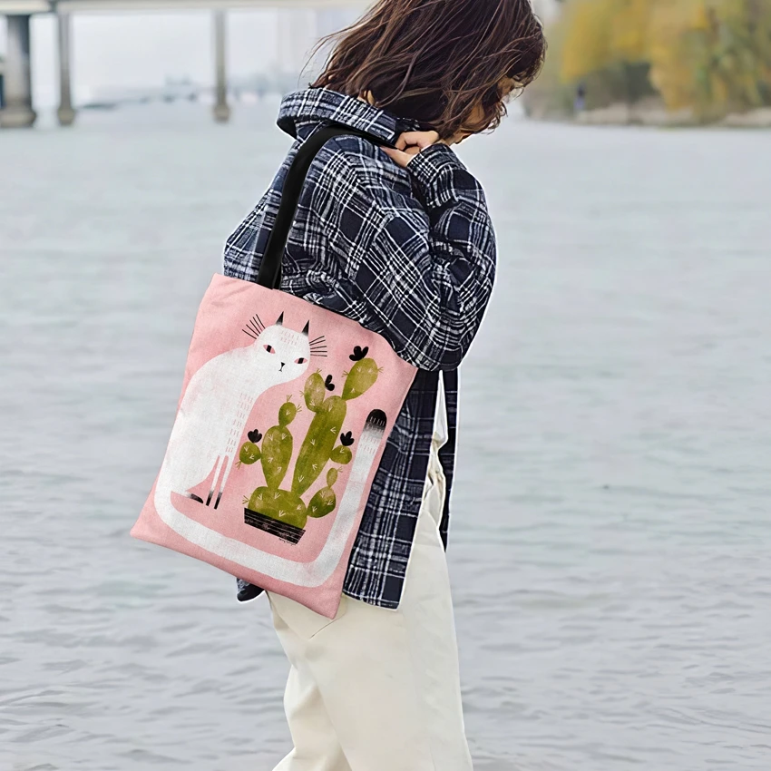 Женская Повседневная Сумка тоут с принтом для танцев и животных в скандинавском