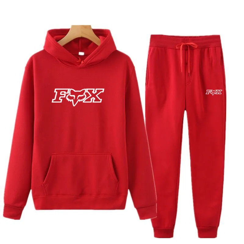 

2021 New Fashion Men Printed Sweatshirt + Pants Fall Winter Hooded Hip Hop Trousers Spring and Autumn