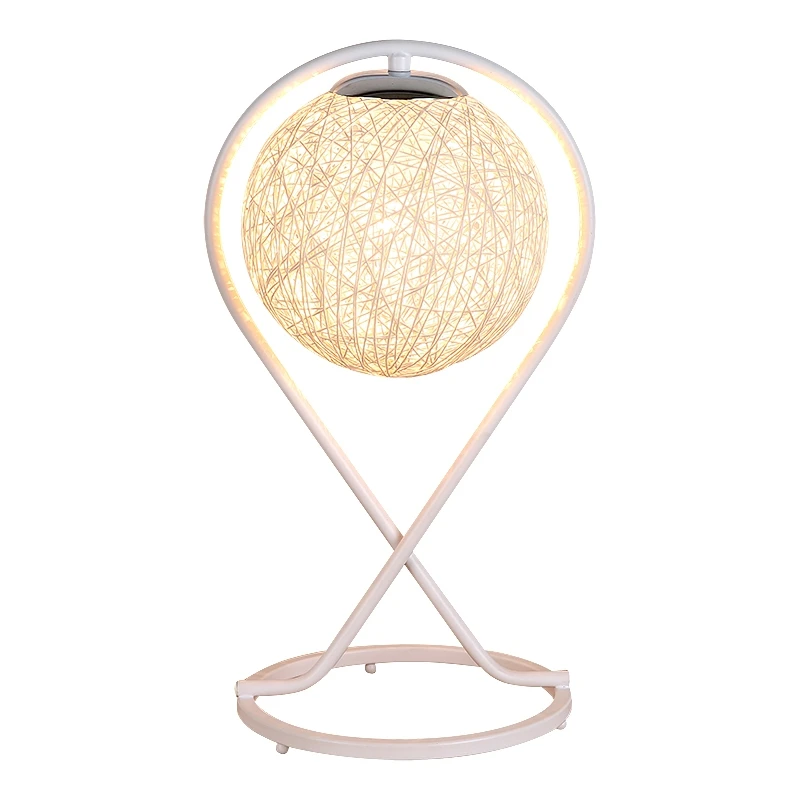 

Simple Modern Creative Hemp Ball Bedroom Bedside Fashion Romantic Artistic Table Lamp