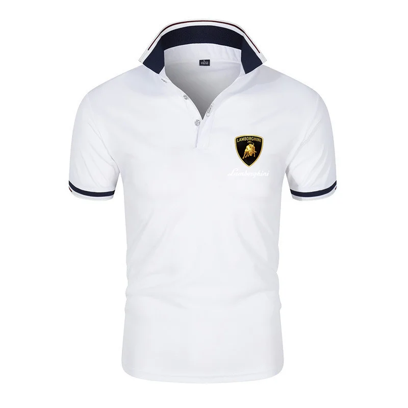 

2021 Summer Cotton High Quality Men Polo Shirt Solid Short Sleeves Fashion Casual Shirts Male Sport College Print Tops