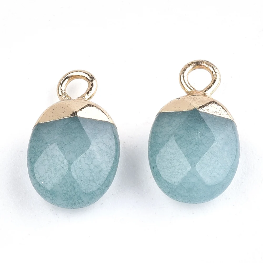 20 шт граненые гальванические натуральные и синтетические овальные каменные