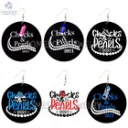 SOMESOOR ожерелье с жемчугом, американские африканские женские деревянные висячие серьги 2021, президент США Камала Харрис, Висячие ювелирные изделия