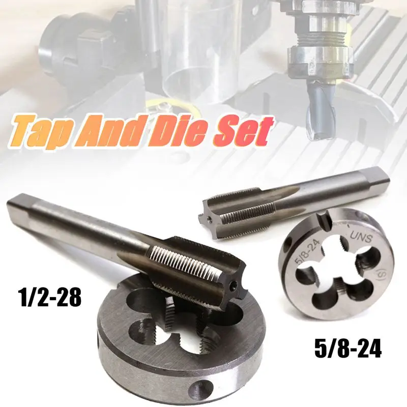 5/8-24 UNEF Hand Tap & Round Die Set Alloy Steel Right Tapping Cutting Tool | Инструменты