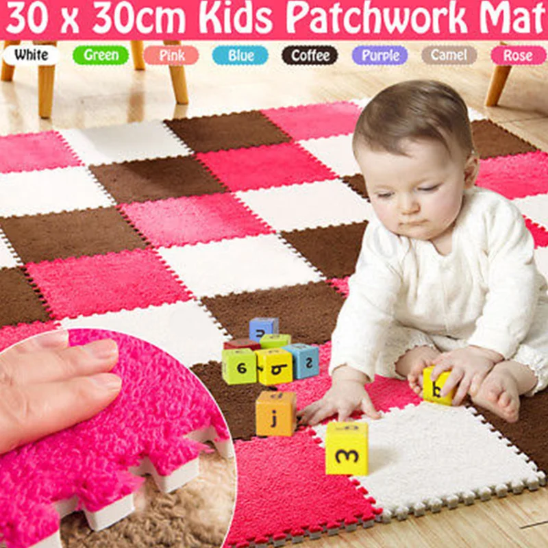 

Soft Plush Rug Kids Play Toys Warmer Mats Baby Care EVA Foam Infant Crawl Mat Puzzle Interlock Room Floor Carpet Winter 30*30 CM