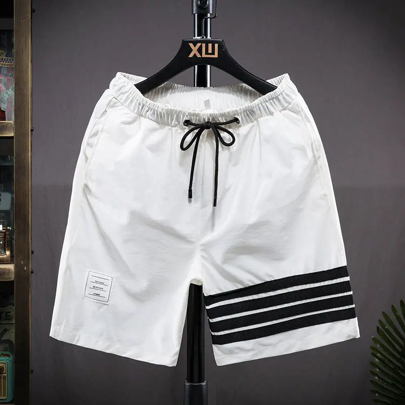 

Men's Summer Breeches Shorts 2021 Cotton Casual Bermudas Black White Boardshorts Homme Classic Brand Clothing Beach Shorts Male