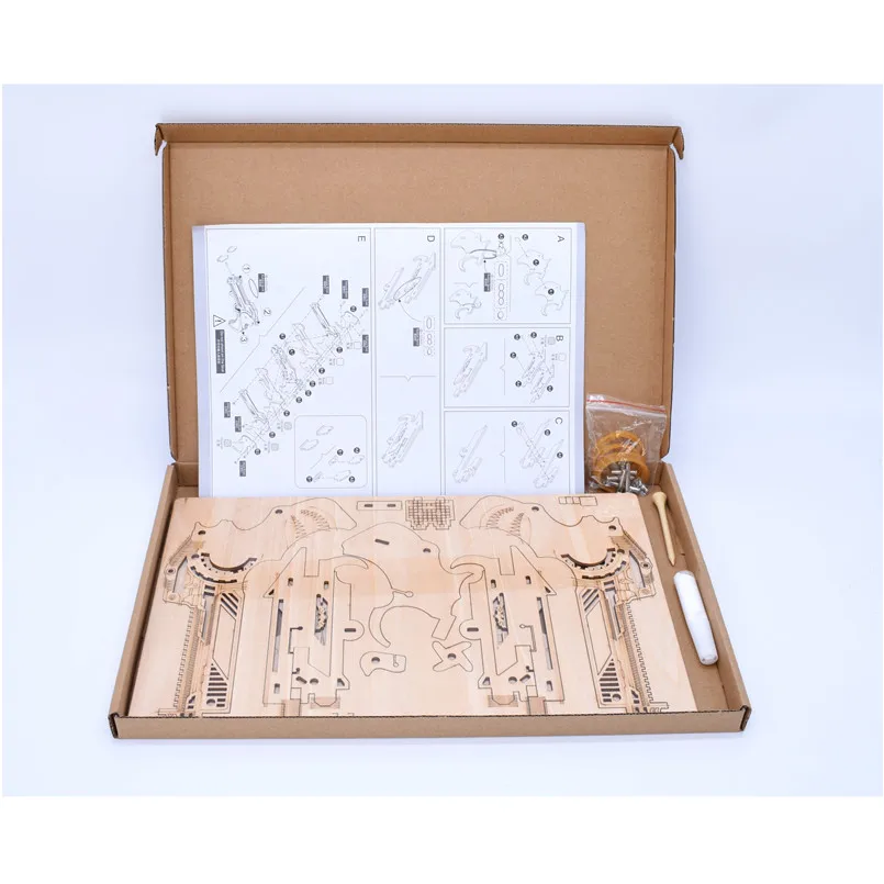 DIY 3D пистолет с резиновой панелью Деревянный модель головоломки для детей