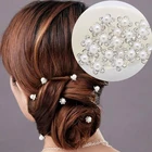 Заколки для волос женские, с кристаллами и жемчугом, свадебные, заколки для невесты