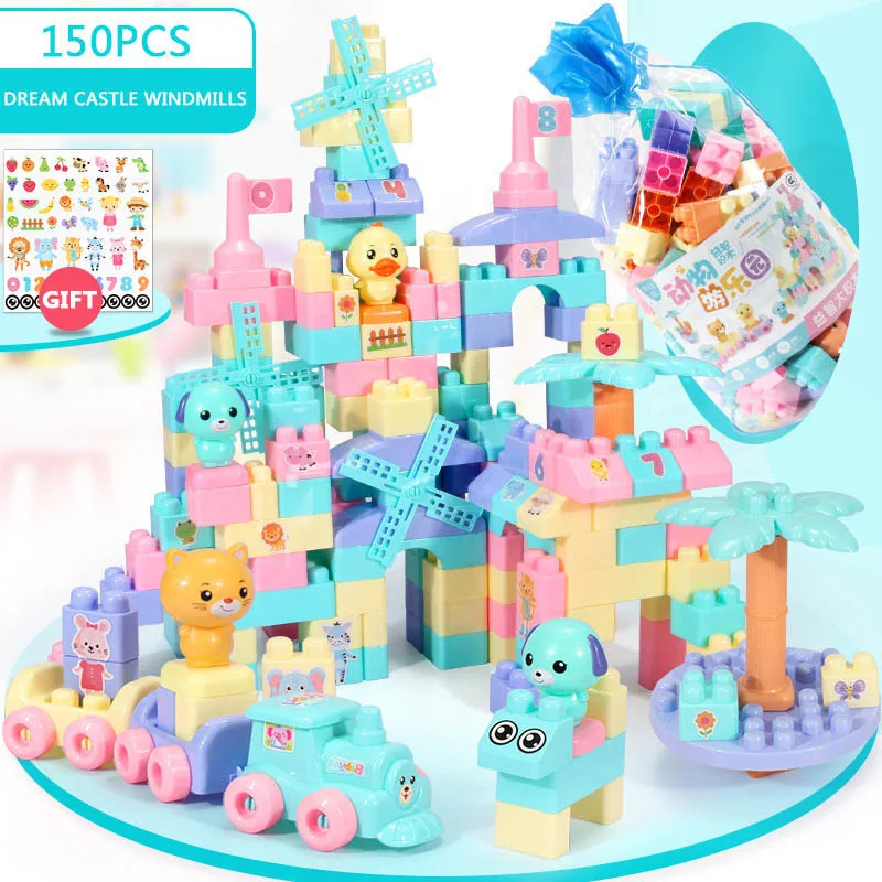 A023-150PCS 150 шт. большой размер Мечта Замок ветряные мельницы строительные блоки Совместимые все бренды объемные модели Фигурки Развивающие детские игрушки подарки - Цвет: A023-150PCS