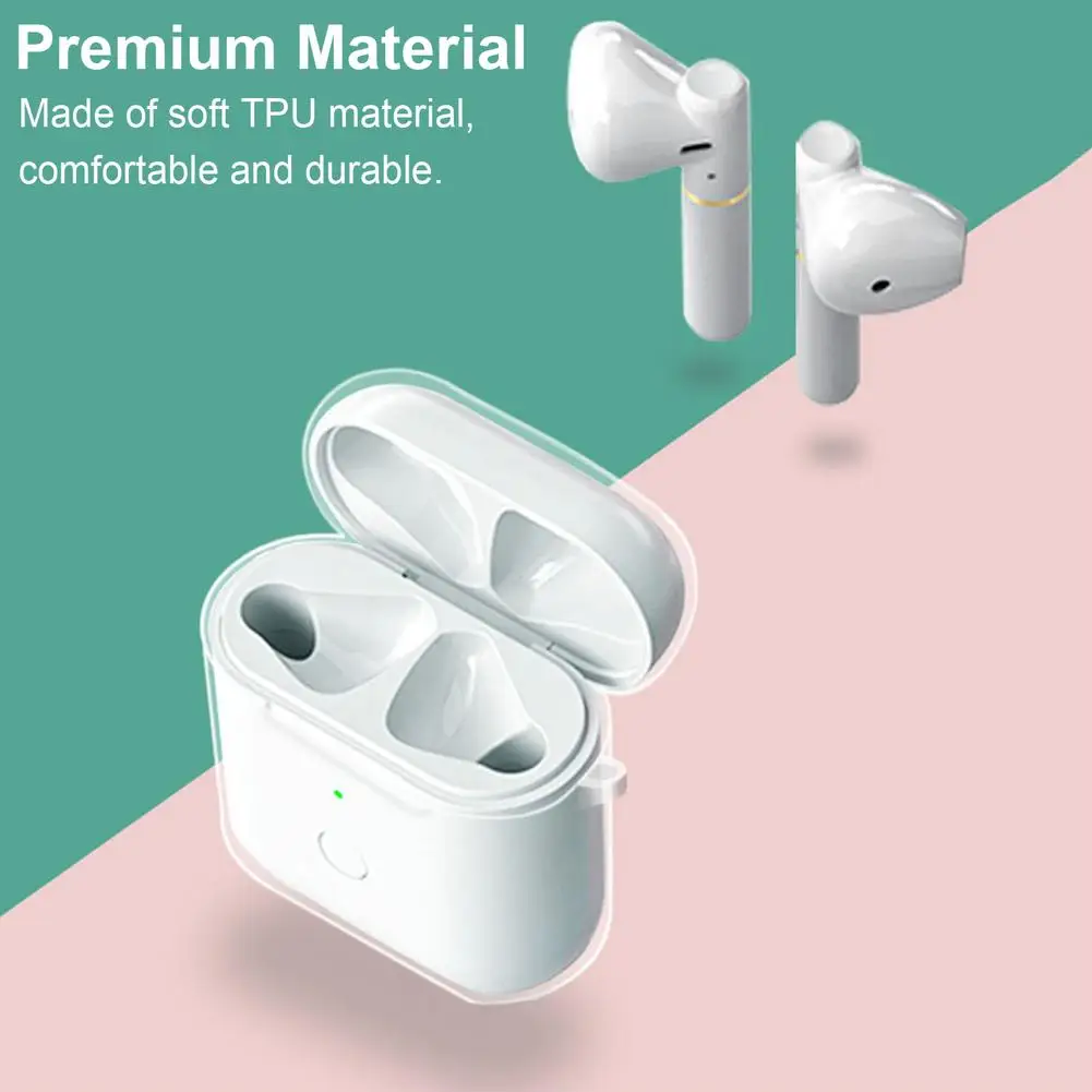 Силиконовый чехол защитный для наушников QCY T8 с Bluetooth мягкий прозрачный