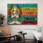 Я в основном мир любовь светильник холст живопись Йога Медитация настенные художественные плакаты принты картины гостиная украшение для дома