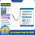 Аккумулятор LOSONCOER 100% мА  ч, 1400 оригинал, для гарнитуры Corsair Void PRO RGB