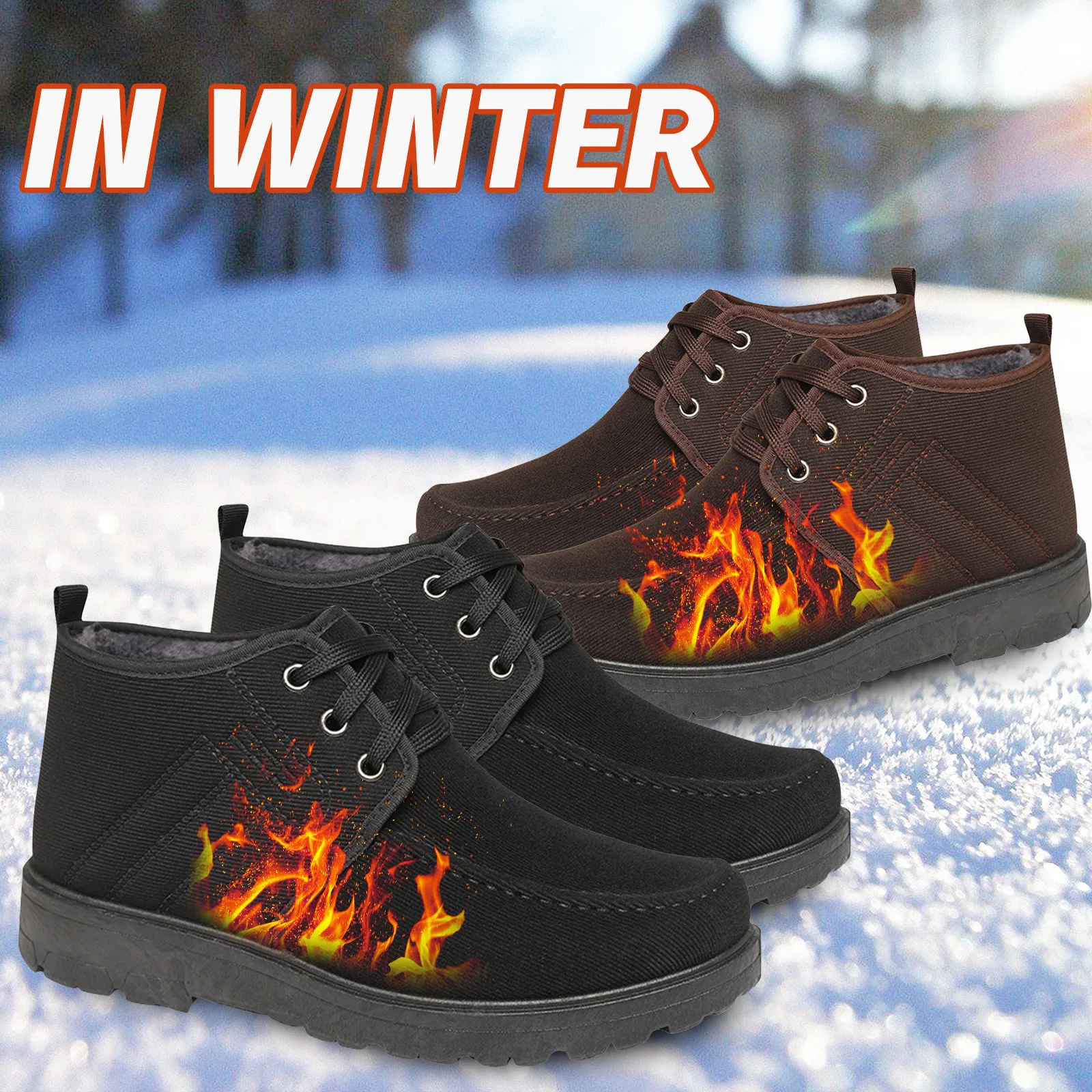 

Plus Size Boots For Mens Winter Outdoor Waterproof Warm Shoes Ankle Snow Boots Lightweight Men Short Boots Zapatillas Hombre