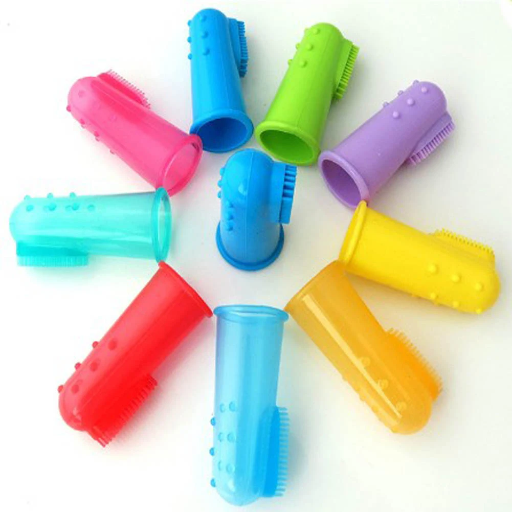 

1Pc Multi Colors Super Soft Pet Finger Toothbrush Teddy Dog Brush Bad Breath Tartar Teeth Tool Dog Cat Cleaning Pet Supplies
