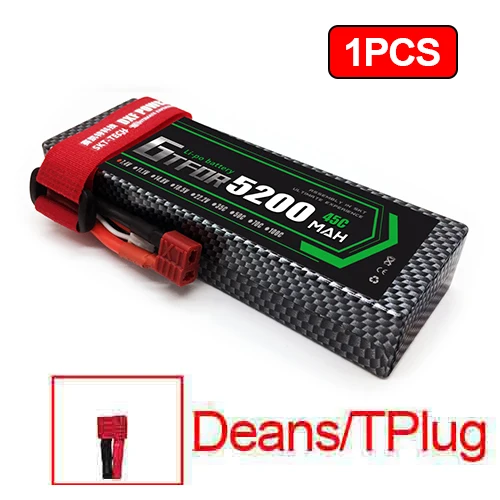 2 шт 7,4 V 5200 45c 7000mAh 60C GTFDR LiPo аккумулятор 2S HardCase для 1/8 1/10 RC модель автомобиля TRX Slash Emaxx - Цвет: 1PCS5200mahDEANS