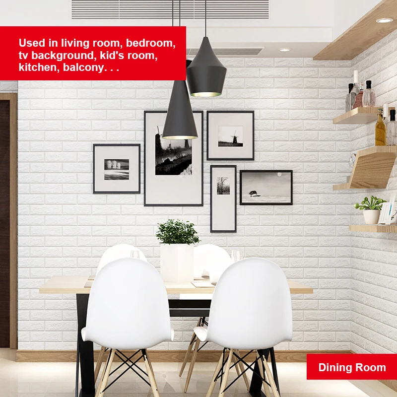 70*77 см самоклеющиеся водонепроницаемые ТВ фоновые обои-с рисунком кирпича 3D