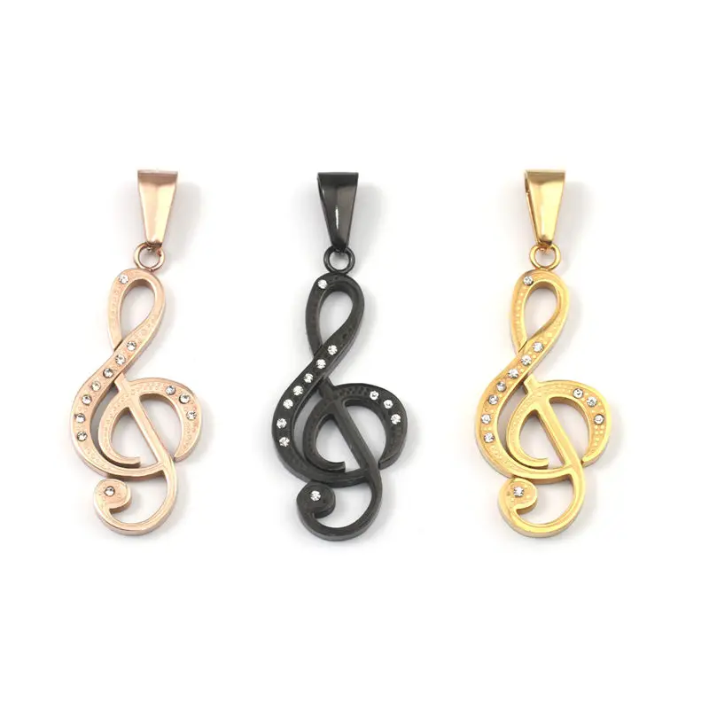 1 шт. модные подвески из нержавеющей стали МУЗЫКАЛЬНЫЕ нотки многоцветные