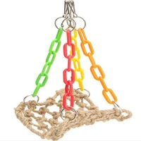parrot bird toy hammock toy natural straw perch platform hamster bites hanging cage climbing chewing swing for animals nest bird cage toys accessories supplies