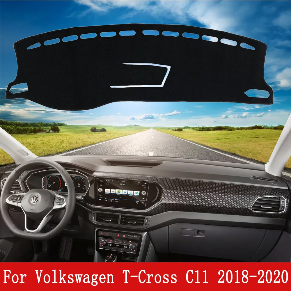 

Накладка на приборную панель, коврик для приборной панели, накладка на заказ для Volkswagen T-cross T cross C11 2018 2019 2020 2021, нескользящая накидка, солнцеза...
