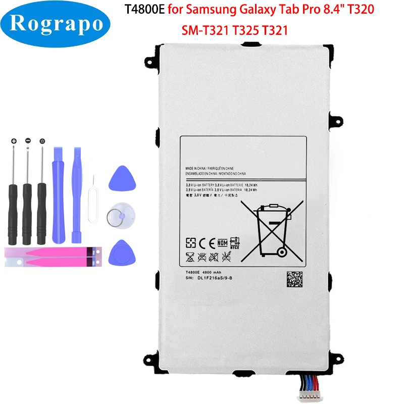 

New Orginal T4800U T4800C T4800E 4800mAh Tablet Battery For Samsung Galaxy Tab Pro 8.4" T320 SM-T321 T325 T321 +Tools