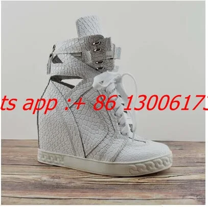 Дизайнерские Брендовые женские ботильоны на танкетке 8 см шнуровке | Обувь