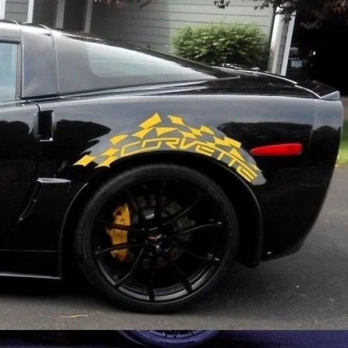 1 Набор наклеек с графическим стикером на боковой стороне крыла Chevy Corvette Z06 C6 C7 2005