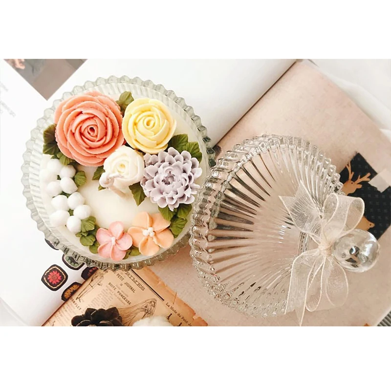 Стеклянные подсвечники элегантные тяжелые стеклянные прозрачные круглые