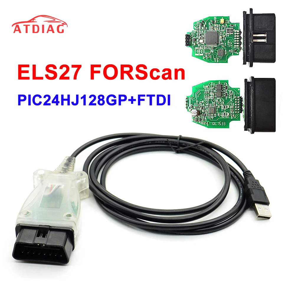 Сканер ELS27 FORScan PIC24HJ128GP FTDI для диагностики автомобилей F ord M azda/OBD2 поддержка ELM327