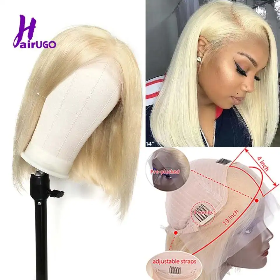 Малайзия прямые человеческие волосы боб парики 13*4 кружевные передние Remy