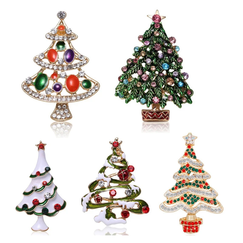 

1 шт., кристалл, Рождество, фотоэлемент, подарок на Новый год, полный цвет, стразы, зажим для шарфа, Рождественская брошь, булавки, ювелирные из...