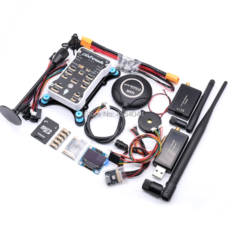 Контроллер полета Pixhawk PX4 PIX 2.4.8 32 бит + M8N GPS 433/915 МГц радиотелеметрия силовой модуль
