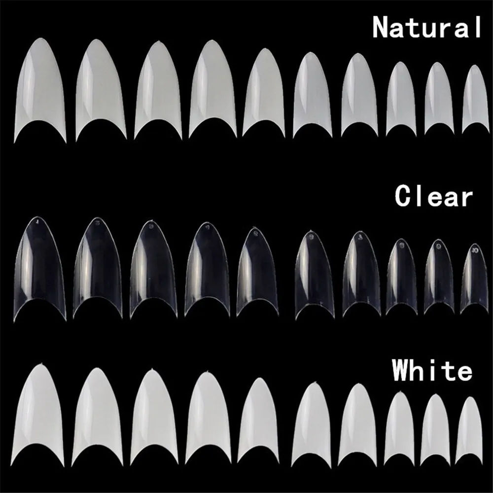 100 шт прозрачный полупастообразный квадратный французский стилет ложный дизайн