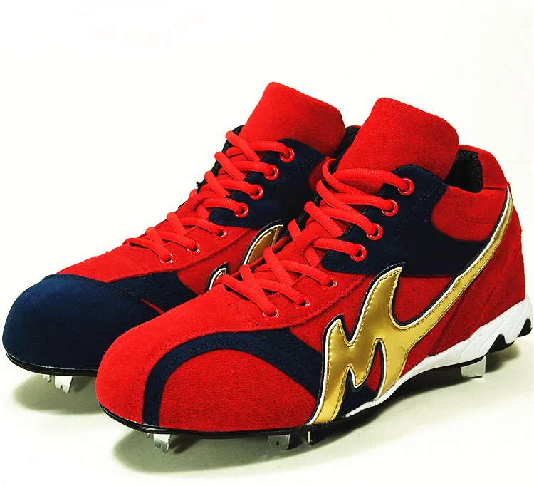 Мужская и женская профессиональная бейсбольная обувь из нубука со стальными