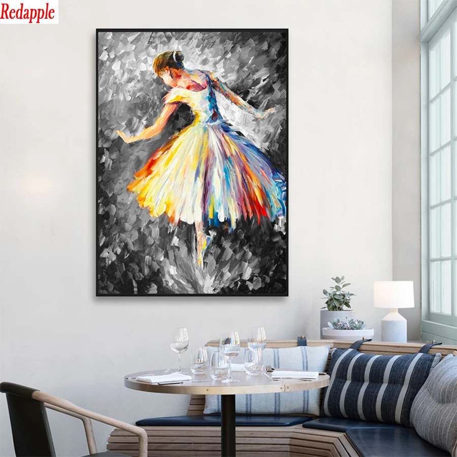 

5D DIY Diamond Painting Abstract art, dancing girl Full Square Round Drill Embroidery 5D icon gift Home Decor mosaic