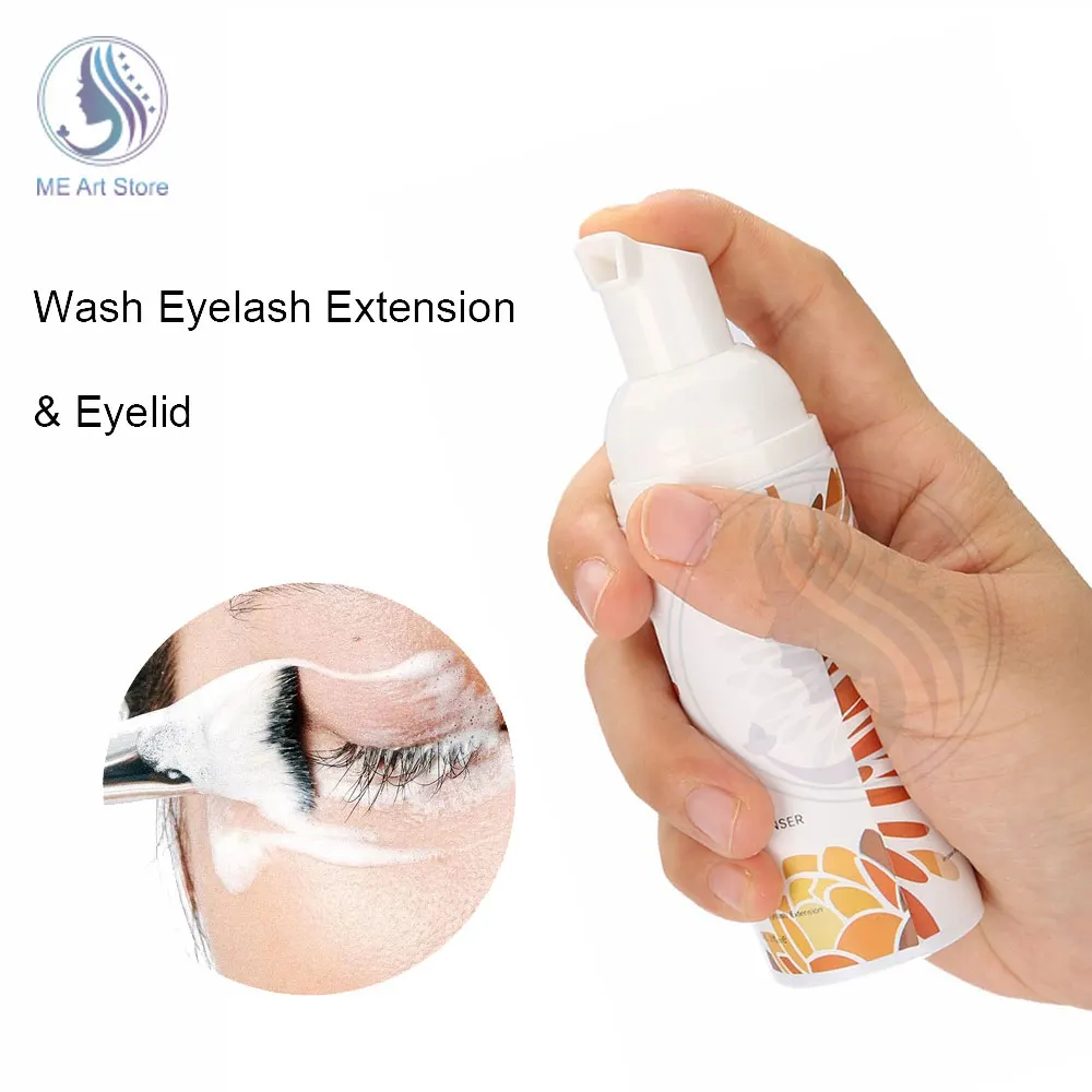 

60ml Eyelash Shampoo Gentle Cleansing Eyelashes/Grafting Extension Eyelashes Mousse Foam Pro Eyelash Cleaner with Brush