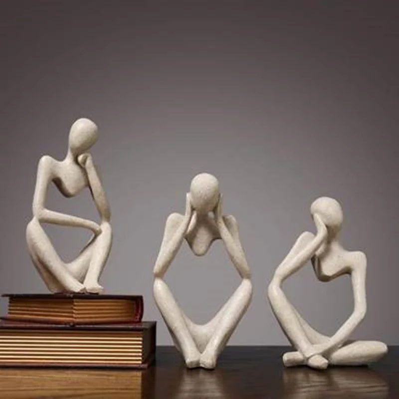 

Forgetive Resin Statues Creative Abstract Thinker People Sculptures Miniature Figurines Craft Office Home Decoration Accessories
