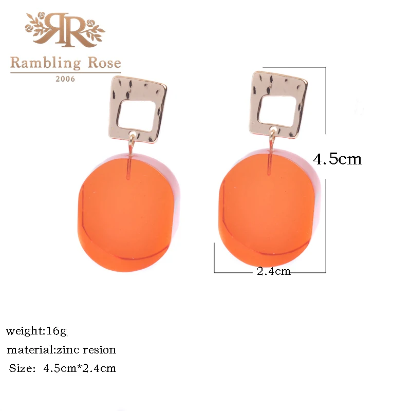 Женские акриловые серьги ZA модные оранжевые красные золотые гвоздики из смолы