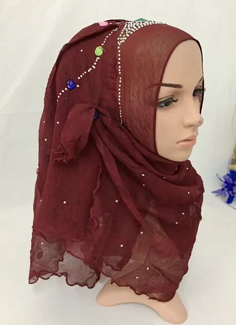 Мусульманский Хиджаб ручной работы удобный шарф с бисером 3 стиля|muslim instant hijab|hijab