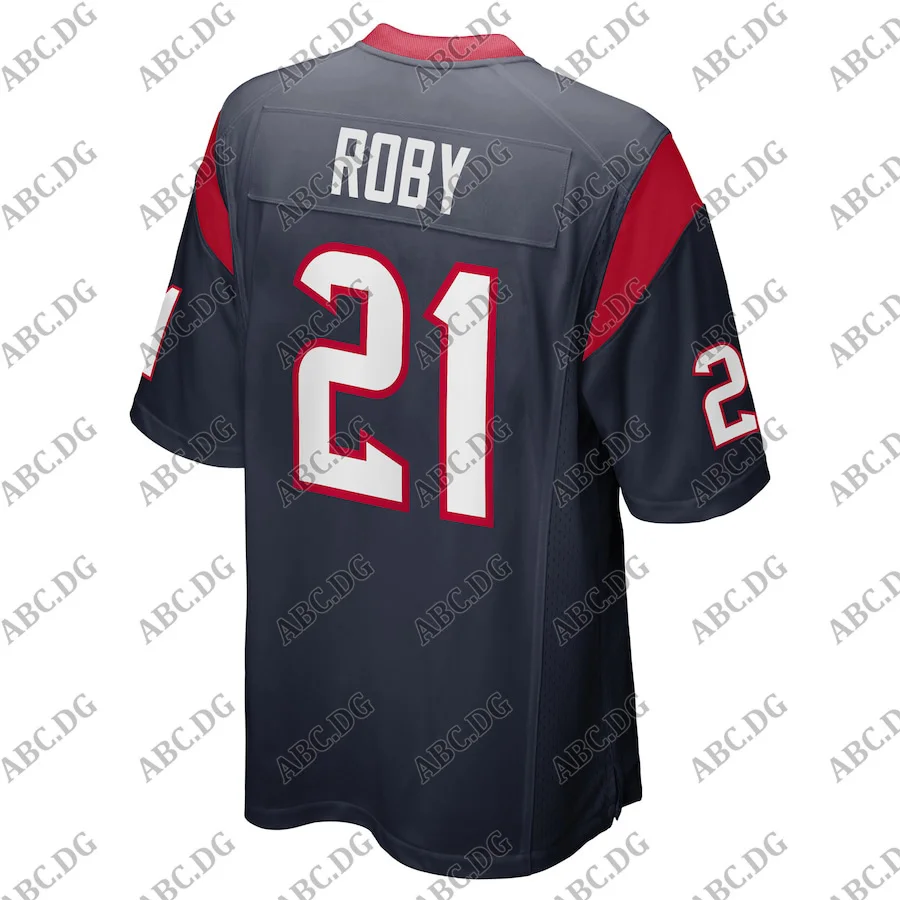 

Customized Stitch American Football Jersey Men Women Kid Youth Houston Bradley Roby Navy Game Jersey