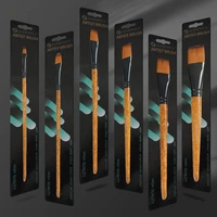 1pcs wood grain rod two color nylon hair high quality artist paint brush set watercolor acrylic oil brush painting art supplies