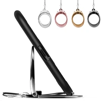 2 in 1 foldable ring lanyards finger buckle holder cell phone grip strap metal ring desk stand for cell phone
