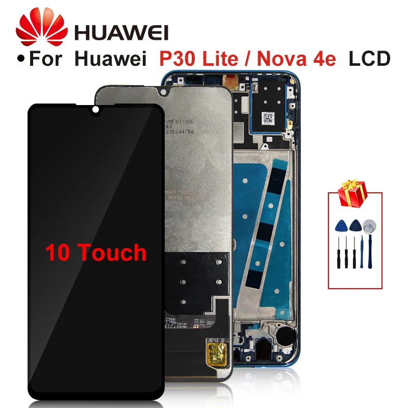 Дисплей для смартфона HUAWEI P30 Lite Nova 4e MAR LX1 LX2 AL01 ЖК 2312*1080 с рамкой