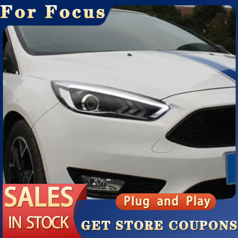 Для Ford Focus головный фонарь 2015-2017 новый светодиодный DRL D2H спрятанный налобный Angel Eye