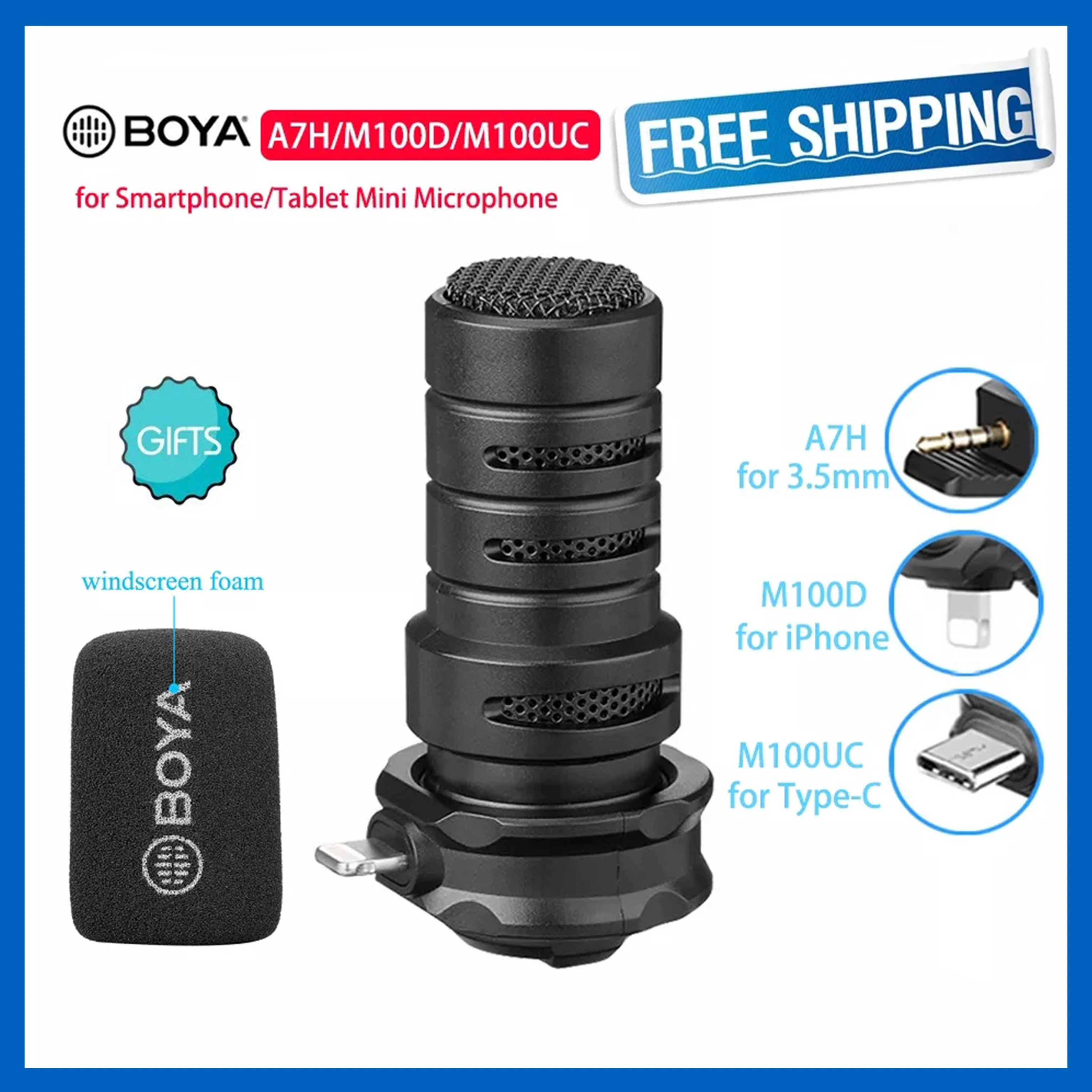 

Проводной конденсаторный микрофон BOYA A7H 3,5 мм для записи видео на Youtube, мини-игры, Студийный микрофон для пения, микрофон для смартфона, ПК, но...