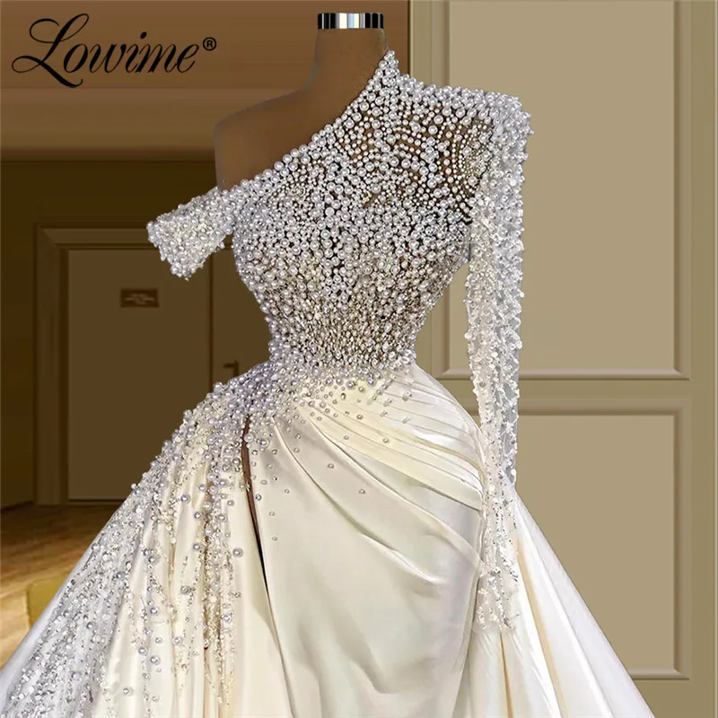 Robe De Mariee Wedding Dress 2021 New Custom Beading Long Sleeves Dubai Arabic Bride Dresses Vestido De Noiva Bridal Gowns