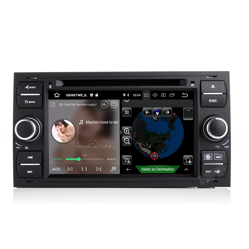 Автомобильный мультимедийный плеер IPS GPS Android10 2 Din для Ford/Mondeo/Focus/Transit/C-MAX Авто Радио