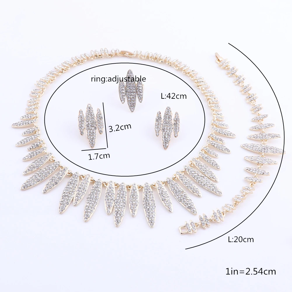 Изысканный комплект ювелирных изделий золотого бренда Дубай женские свадебные