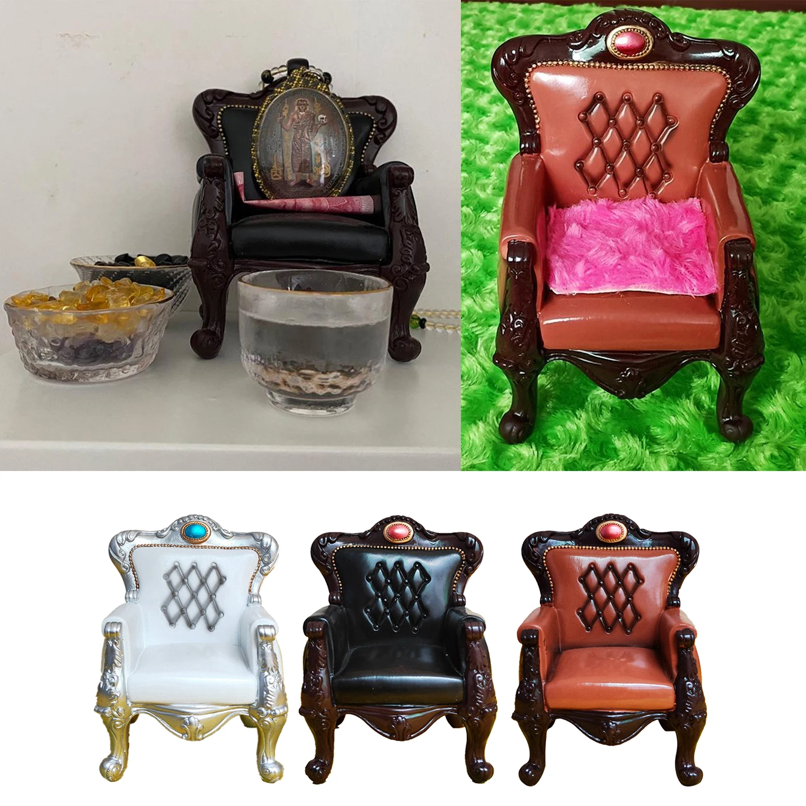 

1/9 весы под старину Миниатюрный смолы диван кресло, мебель Декор