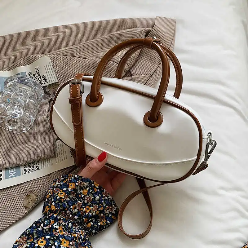 

Retro Small PU Leather Crossbody Bag with Short Handle for Women 2021 Shopper Trends Luxury Shoulder Purses and Handbags Green