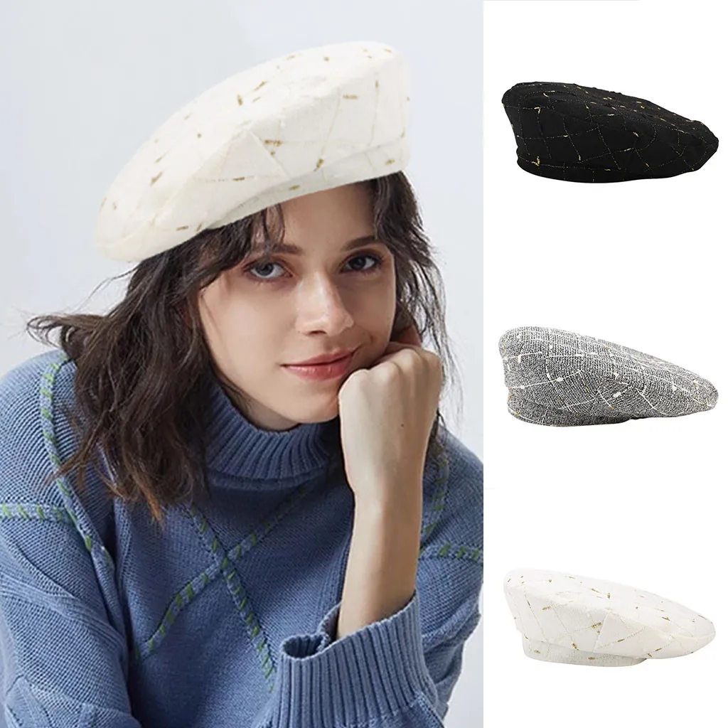 Шапки осень/зима для женщин женские шерстяные береты берет художника Женский